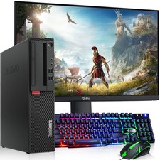 Lenovo SFF Desktop Gaming PC i5-7th 16GB 1TB SSD HDD 24'' LED WiFi NVIDIA Win 11 picture