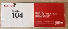 Genuine Canon 104 Black Toner Cartridge New OEM Factory Sealed Box 2017 Man Date picture