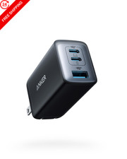 Anker 65W Max 3-Port USB C Charger Block, Compact Foldable Phone Black picture