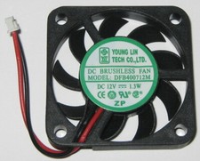 Ultra Thin 12V DC 40mm Laptop Fan - 7.3mm Thick - 2 Pin Mini Plug - 6500 RPM picture