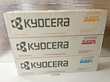 Kyocera TK-8737 CMY Color Set (3) OEM NEW Sealed TK-8737C TK-8737M TK-8737Y picture