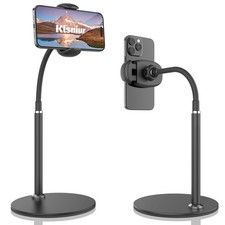 Cell Phone Stand, Adjustable Height & Angle Gooseneck Stand for Desk Black picture