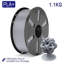 JAYO 1.1KG PLA+ Silver 3D Printer Filament 1.75mm Warping Free Better Adhesion picture