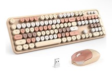 MOFII Wireless Keyboard and Mouse Combo 2.4GHz Retro Full-Size Keyboard with USB picture