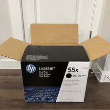 NEW 1/2 Genuine HP 55X Black Toner Dual Pack CE255XD OEM New High Yield 1-Pack picture