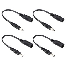 0.6Ft 5.5x2.1mm Female to 3.5x1.35mm Male Power Cable 4 Pcs Wire Adapter Black picture