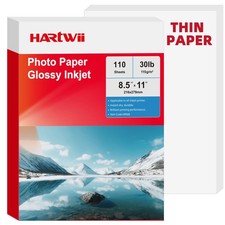 HARTWII Thin Glossy Inkjet Paper 8.5x11 Inches 30LB,110 Sheets 115gsm picture