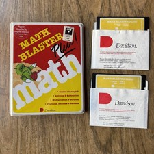 Math Blaster Plus Apple II Vintage Game Davidson w Case & 2 Disks picture