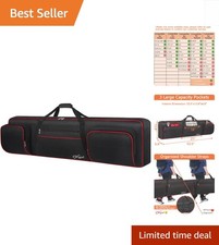 Deluxe 88 Key Keyboard Case with Adjustable Padded Shoulder Straps - Black & Red picture