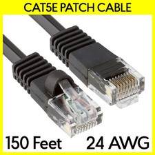 150FT Cat5e Ethernet Patch Cord Black LAN Internet Cat 5e Cable RJ45 Router Cord picture