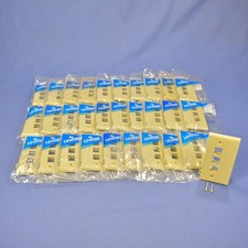 Leviton 40813-I Ivory 3-Port Quickport End Sectional Plastic Wallplates 30-pack picture