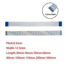 24Pin 0.5mm Pitch FFC FPC Flexible Flat Cable AWM VW-1 20624 80C 60V A B Type picture