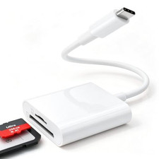 Herfair SD Card Reader for iPhone Duo 18 17 16 15, Support SD/MicroSD Grey picture