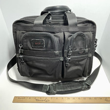 TUMI Alpha T-Pass 26145DH Laptop Bag Expandable Briefcase Luggage Black Nylon picture