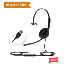 Lightweight UH34 Mono USB Headphones with Passive Noise Cancellation for Comfort picture