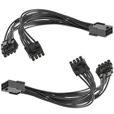 2 PCS PCIe GPU Power Extension Cable Splitter 8 Pin To 6 Pin Braided picture