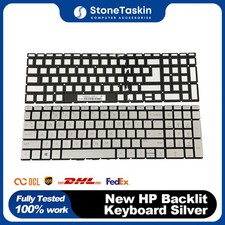 New HP 15-db0091wm 15-db0015dx 15-db0051od 15-db0031nr Backlit Keyboard Silver picture