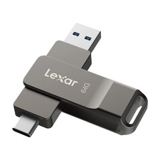 Lexar D40E 64GB Dual USB 3.2 Gen 1 Type-C Jump Drive, 64GB, Titanium Grey picture
