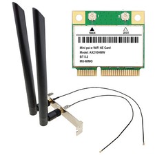 AX210 WiFi 6E Mini PCIe Network Card Full Height Panel RP-SMA Wireless Antenna picture