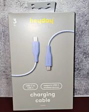 heyday USB-C to USB-C Charging Cable 3 ft Purple 1:1 Universal 5V picture