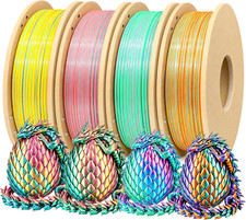 Silk PLA+ 3D Printer Filament Bundle, Glossy Tri-Color PLA+ Filament 1.75Mm Pack picture