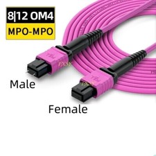 1-100M MPO Male to MPO Female OM4 8|12 Core Fiber Optical Jumper MTP to MTP lot picture