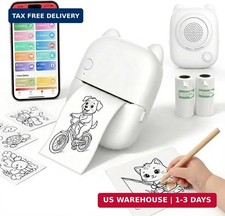 AI Voice Thermal Sticker Printer for Kids, Portable Inkless Mini Sticker Maker M picture