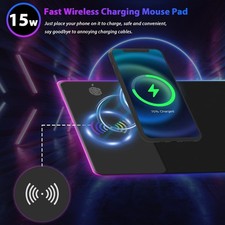 Wireless Charging RGB Gaming Mouse Pad 10 Color Computer Gamer Esports Mouse Pad picture