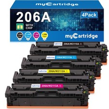 206A Toner Cartridges 4 Pack (with Chip) Compatible Replacement for HP 206A.... picture