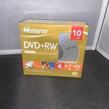 memorex DVD plus RW 10 pack 120 minutes new sealed box picture