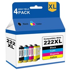 4 Pack T222XL 222 XL Replacement Ink Cartridge for Epson WF-2960 XP-5200 Printer picture