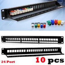 10X 24Port Patch Panel CAT6/Cat5 RJ45 110 Network Surface Wall Mount Bracket picture