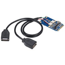 1Pcs Mini PCI-E PCI Express to 5 Pin Dual USB 2.0 Adapter Riser Expansion Card c picture