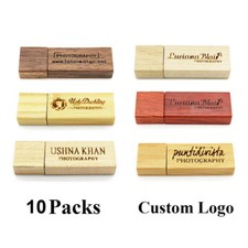 Lot 10PCS 1/2/4/8/16GB Wood USB Flash Drive Thumb Memory U Stick Custom Logo picture