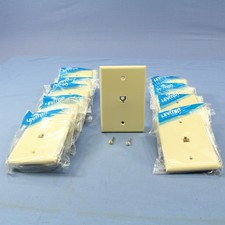10 Leviton Ivory LARGE Phone Jack Telephone Wallplates 6-Position 4-Wire 40549-I picture