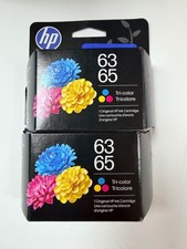 HP 63/65 Tri-Color Ink Cartridge Genuine OEM Sealed Lot of 2 (2-Pack) Exp 12/27 picture