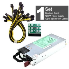 DPS-1200FB A 1200W PSU Power Supply + Breakout Board + 12pcs 6pin-to-8pin Cables picture
