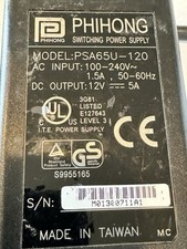 Genuine Phihong PSAC60M-120 12V 5A Power Supply Charger picture