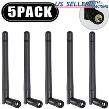 5-PACK LOT RP-SMA Antenna for WiFi 2.4GHz/5Ghz Wireless Router or Card (Black) picture