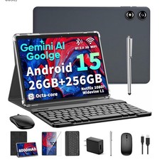 2026 10 Inch Android 15 Tablet with Keyboard, 26GB+256GB, 2TB Expand, Gemini AI picture