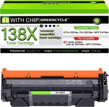 138X W1380X Black Toner Replacement Fits HP 3001dw 3001fdw MFP 3101fdw picture
