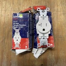 LOT OF 2 LEVITON Plus+ 20A  Tamper Resistant White  5-20R R52-T5020-WS picture