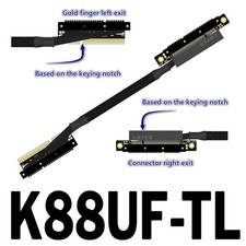 ADT‐Link GPU Extension Cable Dual Reverse Side‐Bend PCIe 5.0 X8 Gen5 Cable 30CM- picture