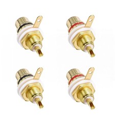 RCA Female Panel Mount Chassis Socket Jack Connector 4pcs for Amplifier Audio Te picture