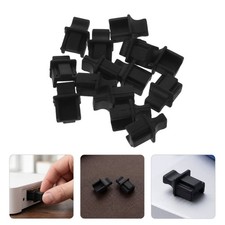 150Pcs Universal Black Silicone Ethernet Cable Dust Plug Set Reusable picture
