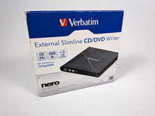 Verbatim 98938 External Slimline CD/DVD Writer USB 2.0 Black New Open Box picture