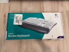 Vtg Logitech Access Keyboard PS/2 Wired 967225-0403 With Palm Rest Open Box picture