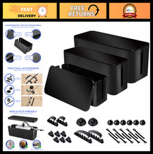 3 Pack Cable Organizer Box - Cable Management Solution for Surge Protectors & Wi picture