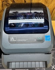Zebra GX420d Thermal Label Printer USB Serial Parallel W Cutter / Power Supply picture