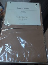 Faux Suede Laptop Sleeve with Built-In Mouse Pad Brown - Threshold picture
